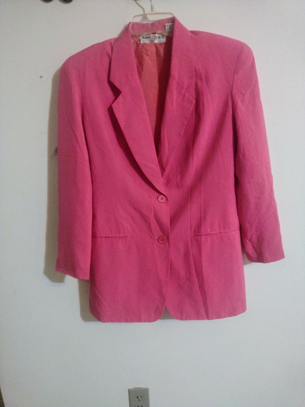 Anne Klein Bright Pink Two-Button Blazer